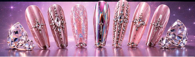 Luxury jeweled press-on nails